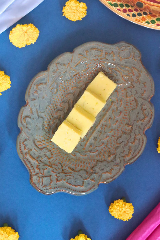  Slate Grey Textured Platter made by ceramic