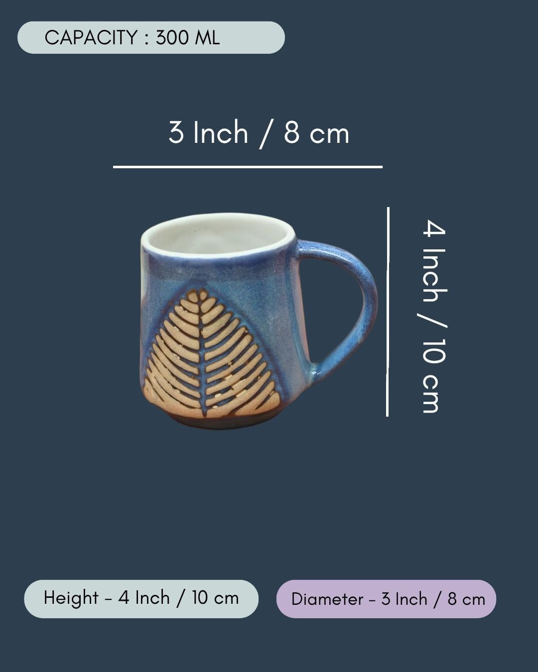 Blue Leaf Coffee Mug