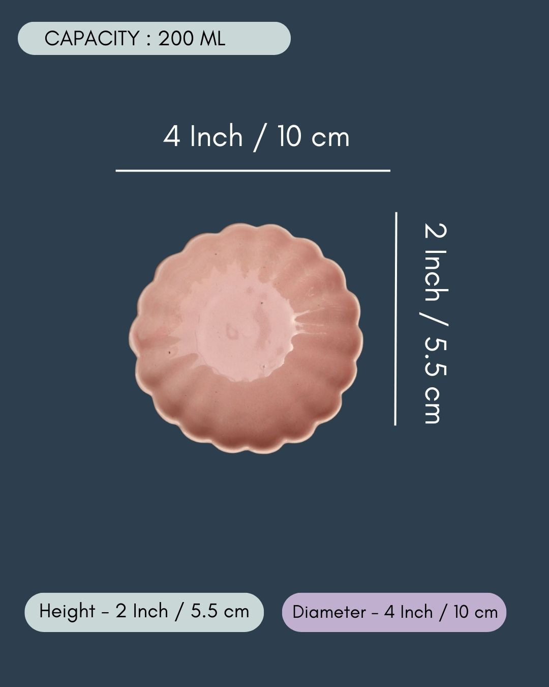 Pink Flower Ice Cream Bowl