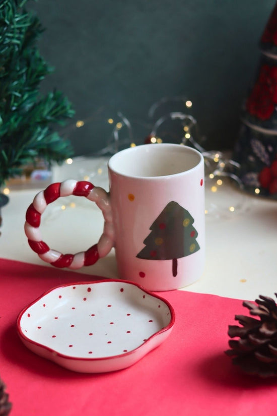 Handmade The OG Christmas Mug & Red Polka Handmade Dessert Plate