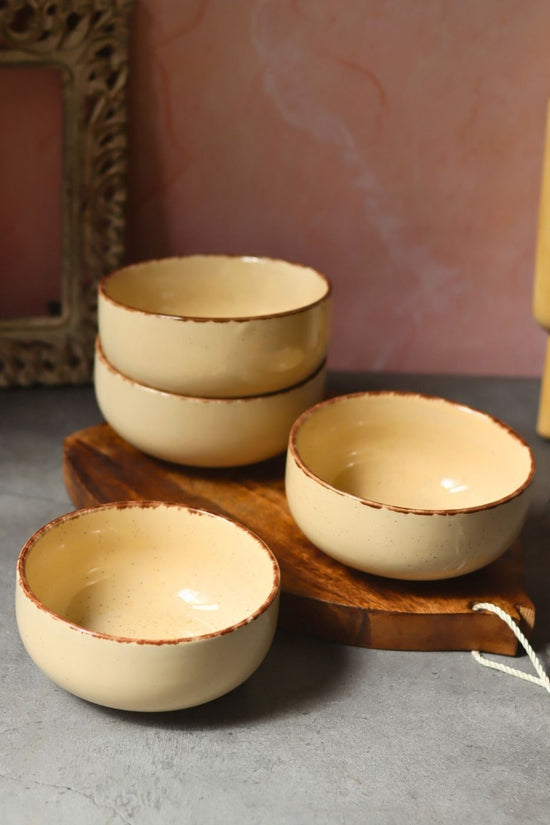 Ivory Ceramic Bowl - Set of 4 made by ceramic