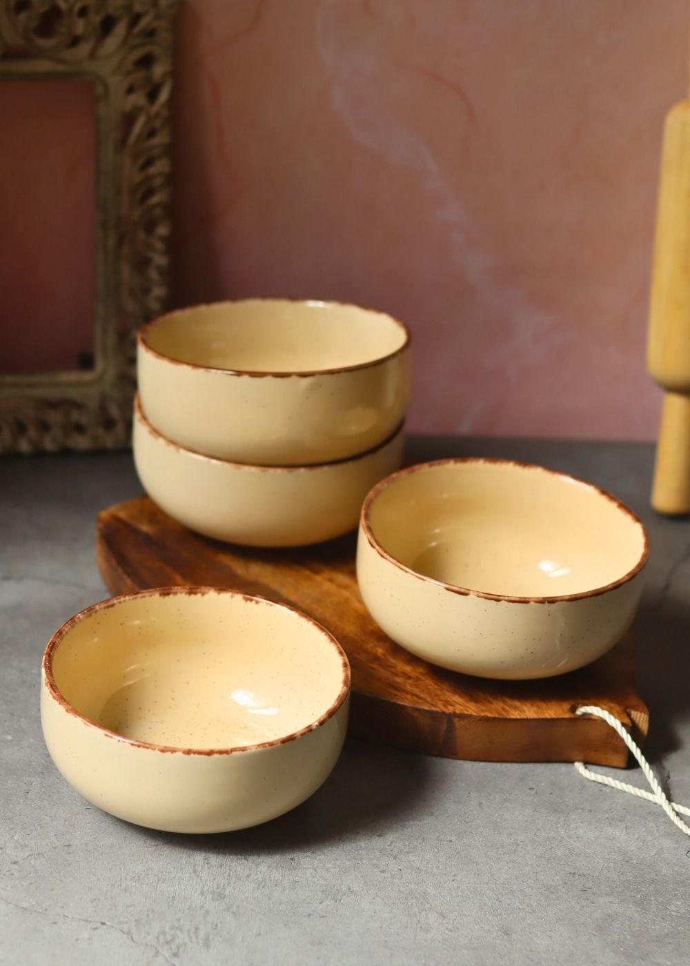 Ivory Ceramic Bowl - Set of 4 made by ceramic