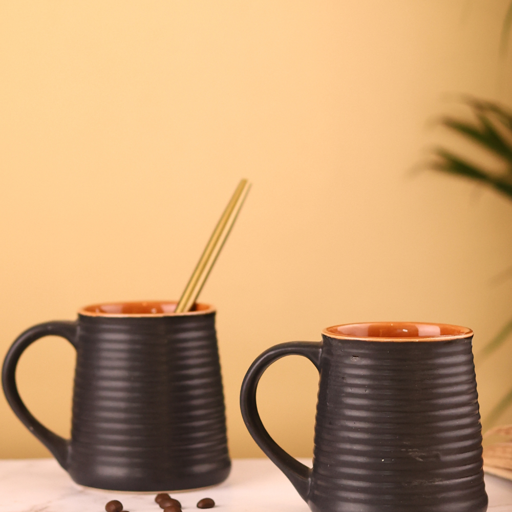 Rust-Black Coffee Mugs