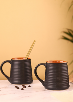 Rust-Black Coffee Mugs