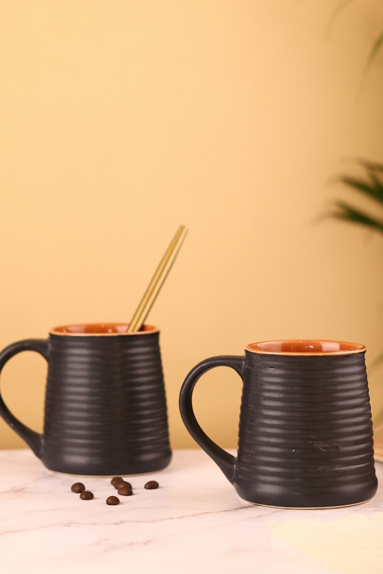 Rust-Black Coffee Mugs