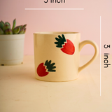 Ceramic strawberry coffee mug height & breadth