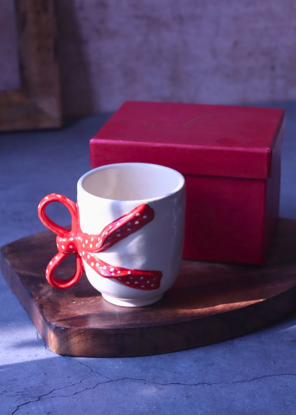 Pinteresty Bow Mug in a Gift Box made by ceramic