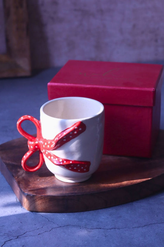 Pinteresty Bow Mug in a Gift Box made by ceramic