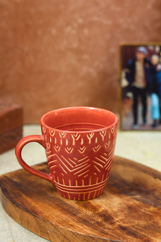 handmade Rust Carved Mug