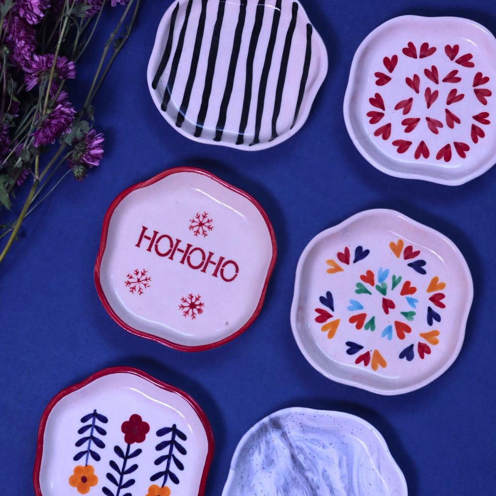 Handmade Set of 6 Chic Dessert Plates (for the price of 5)