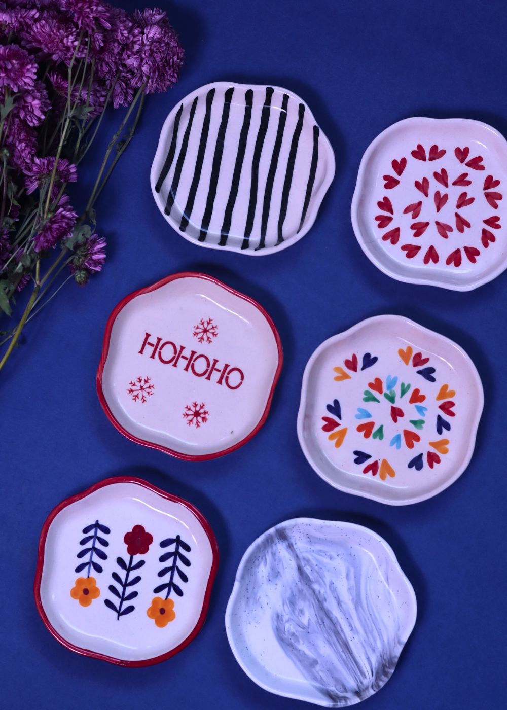 Handmade Set of 6 Chic Dessert Plates (for the price of 5)
