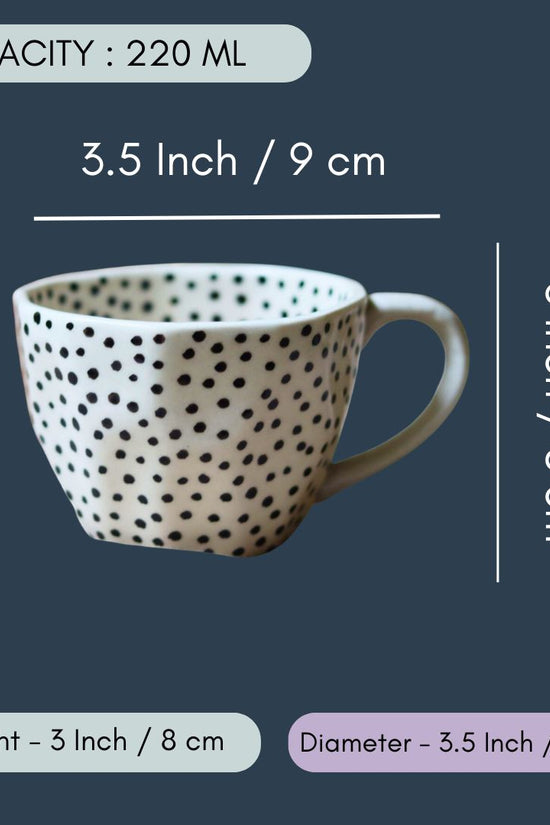 Black Polka Mug - Set of 6