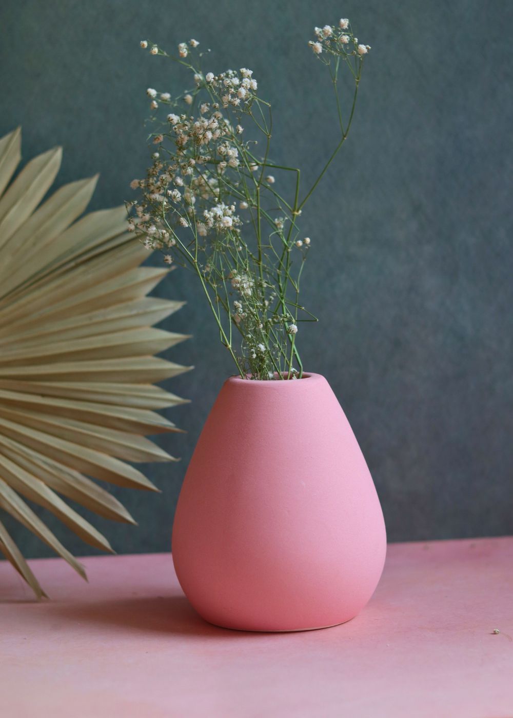 esoteric vase tall pink handmade in india