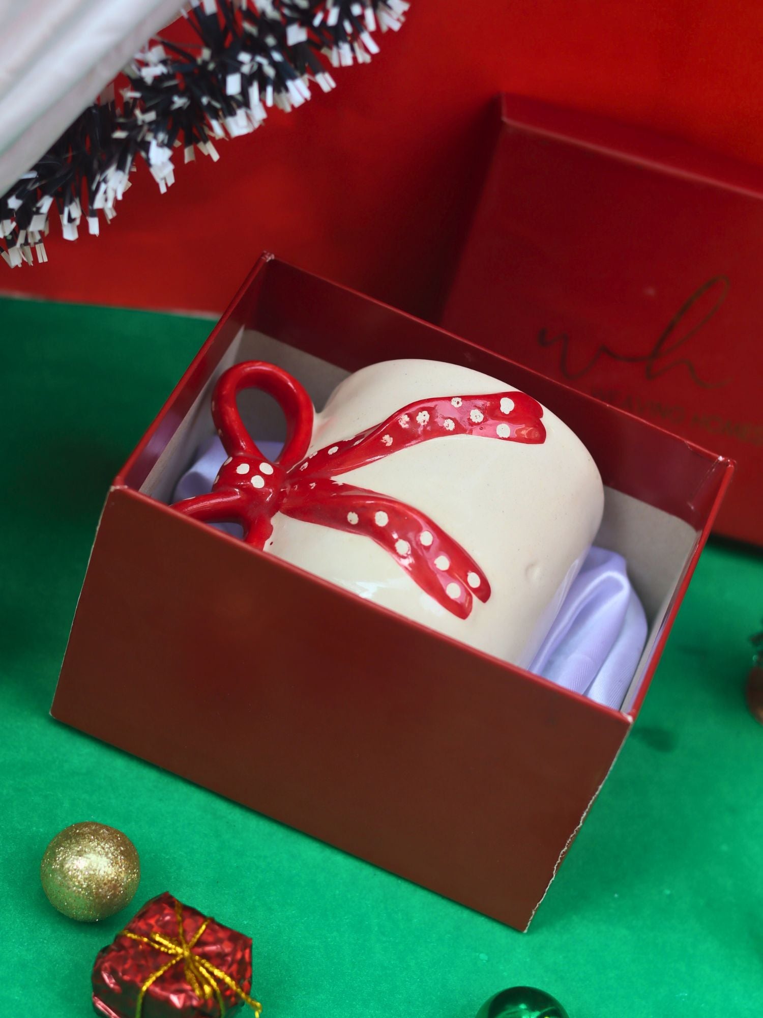 Pinteresty Bow Mug in a Gift Box handmade in india