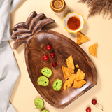 Wooden Pineapple Platter With Snacks