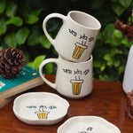 Chai or Tum Mug & Handmade Dessert Plate - The Chai Lovers Edit with premium quality material