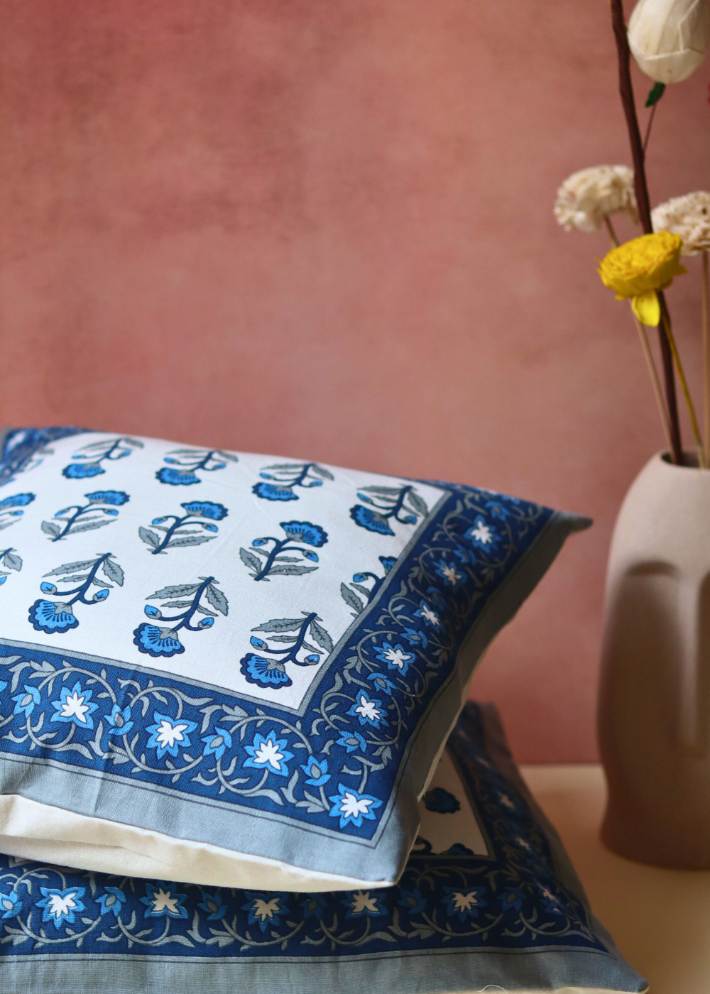 Blue cushion cover