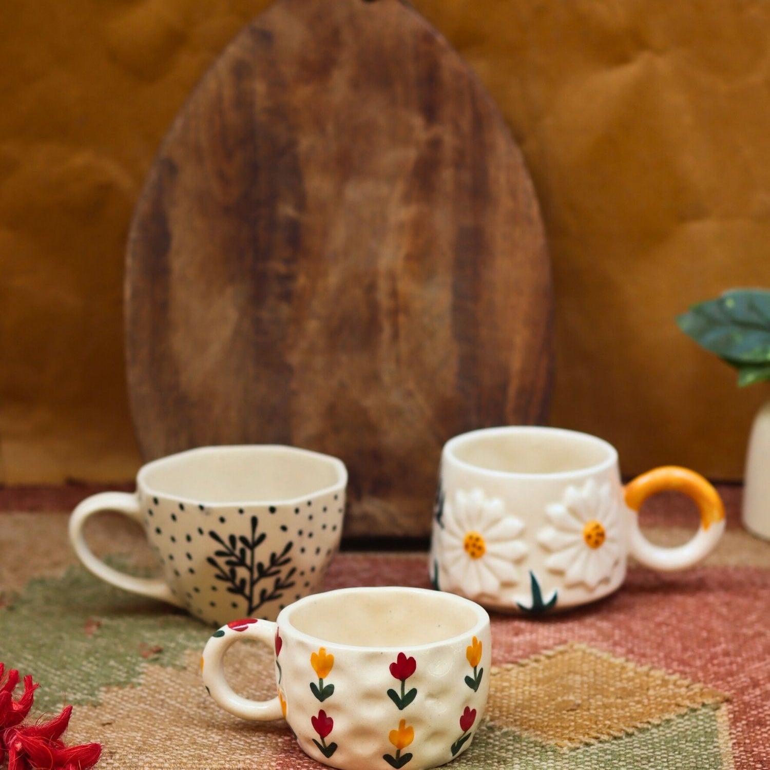 handmade Set of 3 - Blooming Mugs Combo