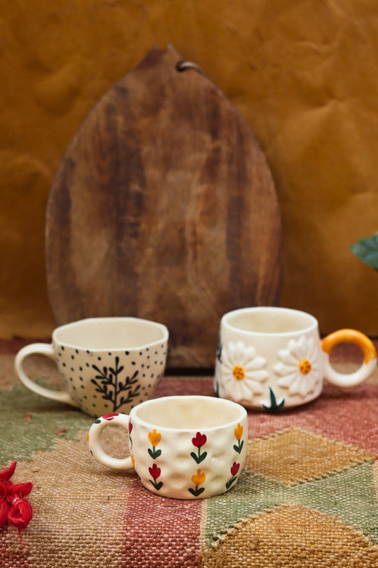 handmade Set of 3 - Blooming Mugs Combo