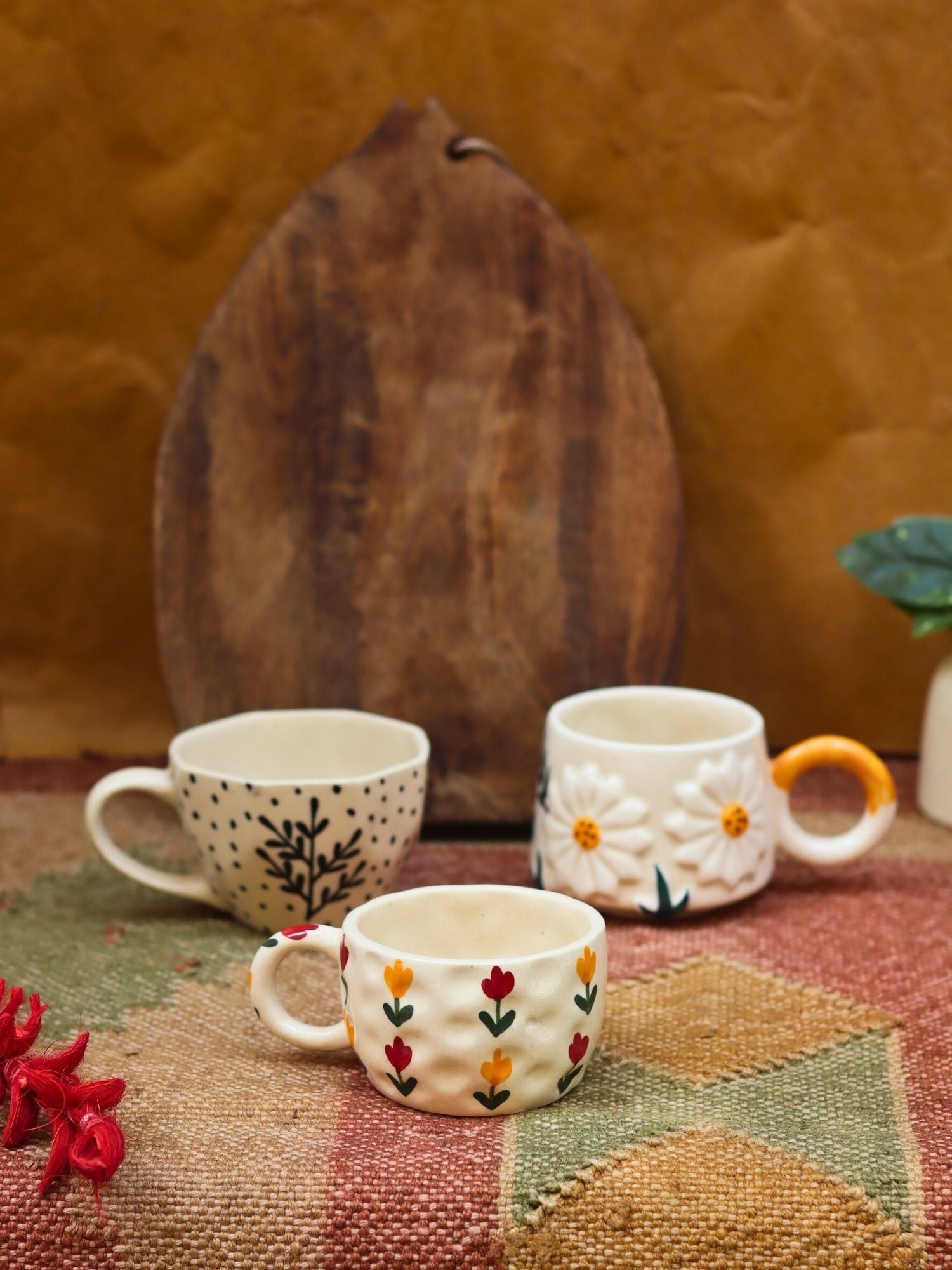 handmade Set of 3 - Blooming Mugs Combo