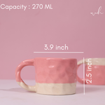 Pink coffee mugs height & breadth