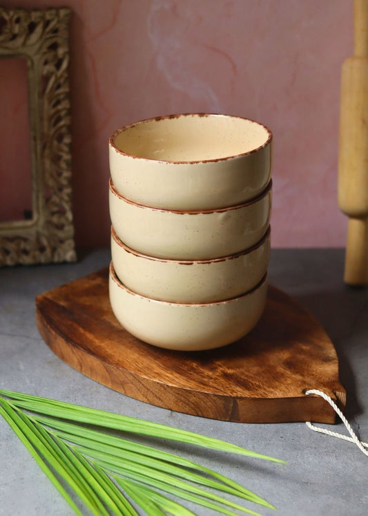 Ivory Ceramic Bowl - Set of 4 with premium quality material