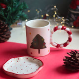 The OG Christmas Mug & Red Polka Handmade Dessert Plate in a Gift Box with premium quality material