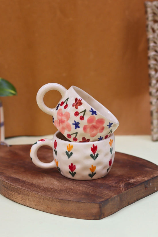 Set of 2 - Bloom & Tulip Floral Mug combo with premium quality material