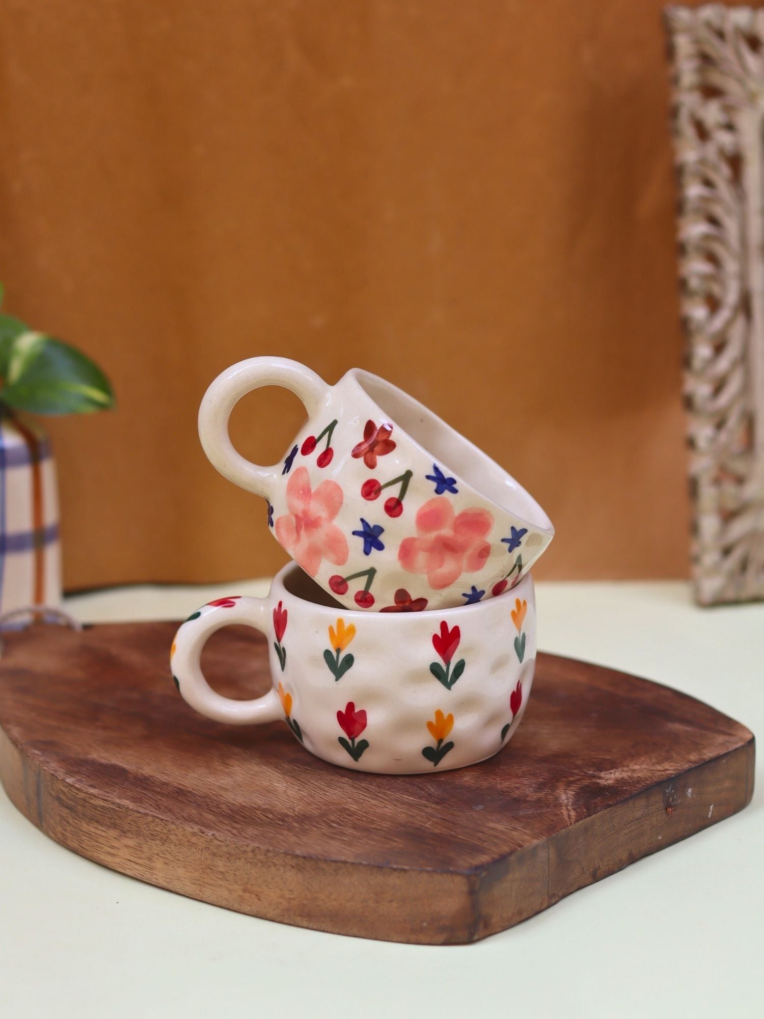 Set of 2 - Bloom & Tulip Floral Mug combo with premium quality material