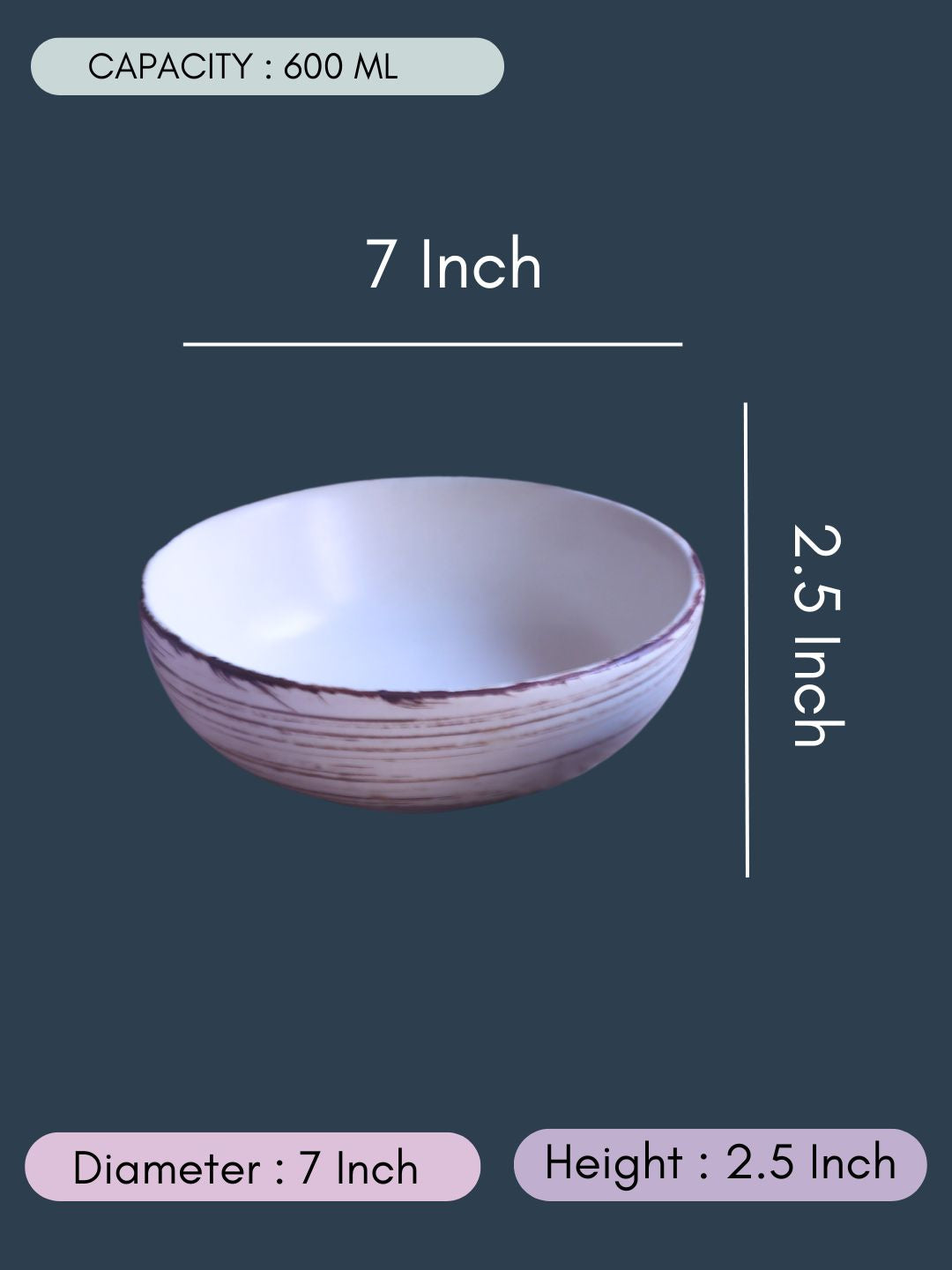 Brown & White Curry Bowl with size & fit