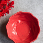 Handmade ceramic large diamond bowl red color