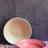 Rosy Pink & Ivory Pasta Plate - Set of 2 with premium quality material