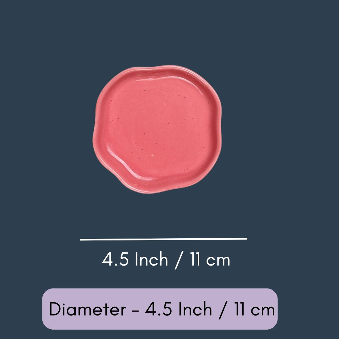 Salmon Pink -  Handmade Dessert Plate