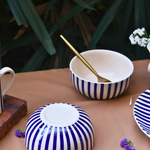 Ceramic thin stripes bowls
