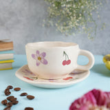 Cherry Fields Mug & Handmade Dessert Plate made by ceramic