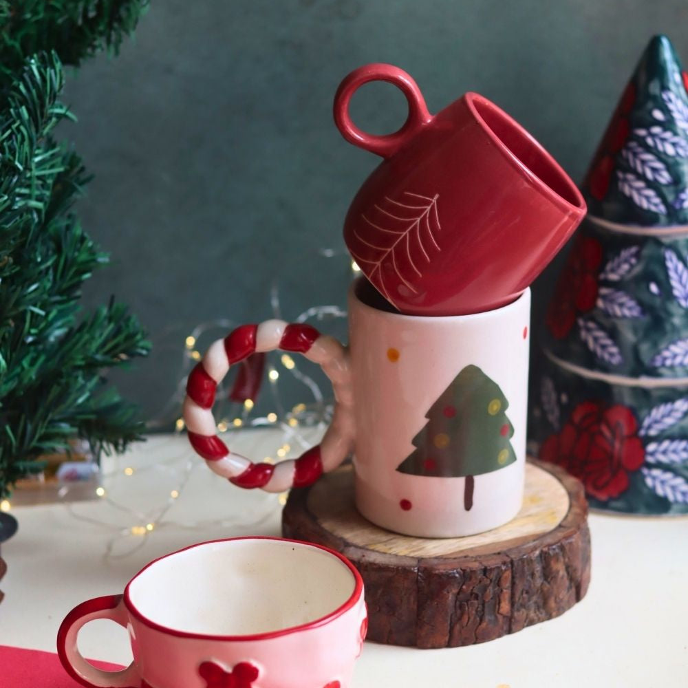 Handmade Set of 3 - Merry & Bright Mugs