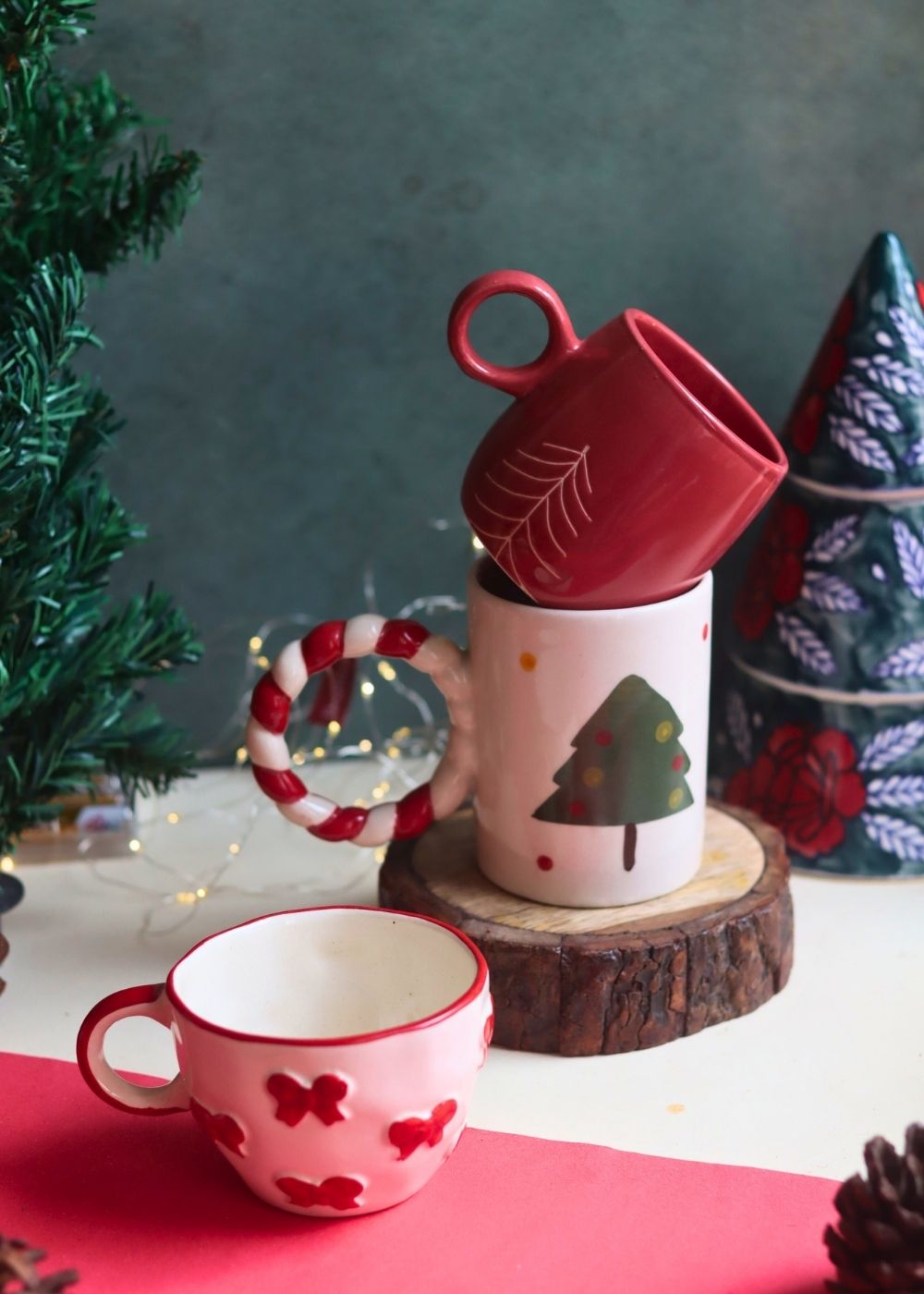 Handmade Set of 3 - Merry & Bright Mugs