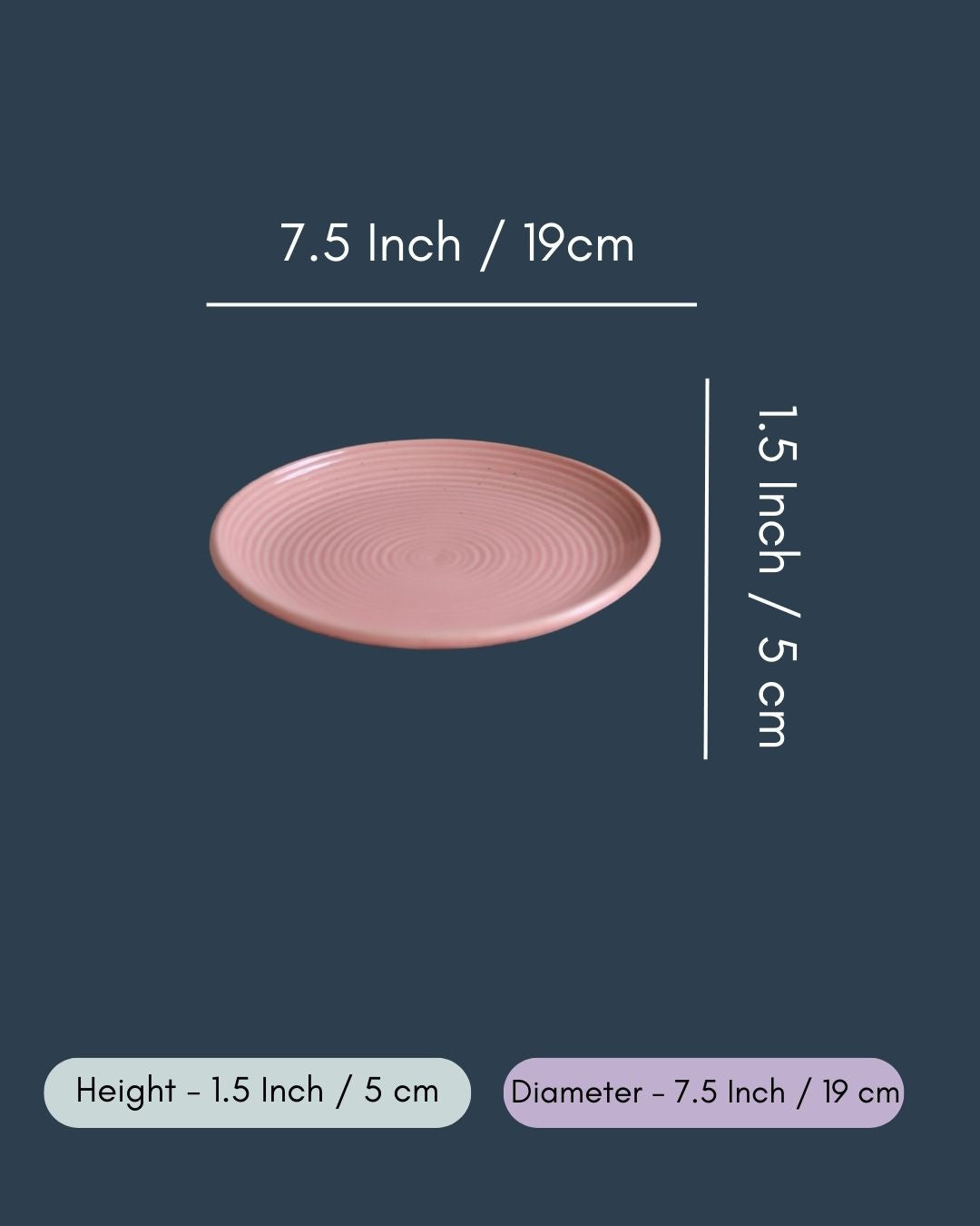Set of 4 - Rosy Pink Quarter Plate
