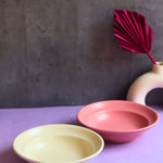 Rosy Pink & Ivory Pasta Plate - Set of 2 handmade in india