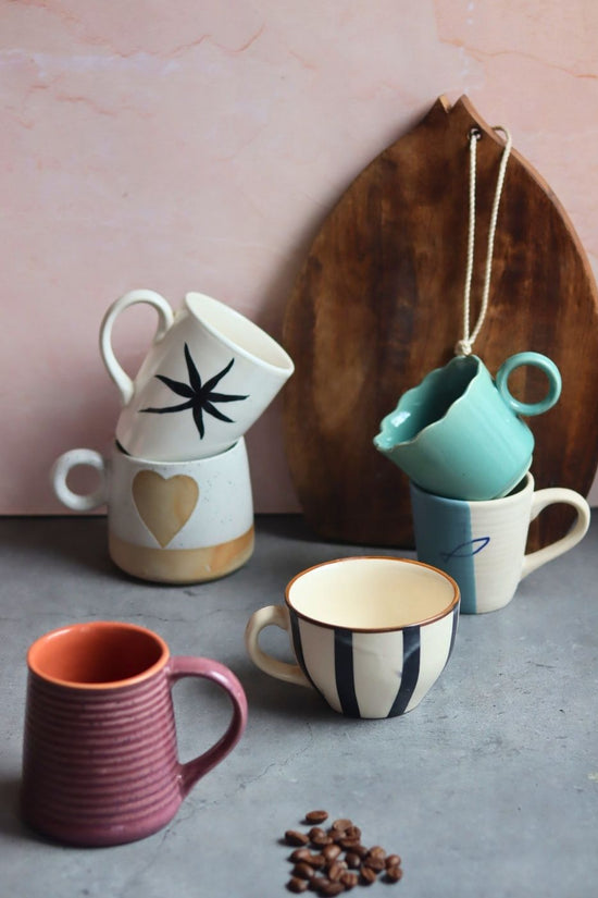 Set of 6 Serene Sip Mugs (for the price of 5) made by ceramic