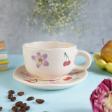 Cherry Fields Mug & Handmade Dessert Plate With premium quality material