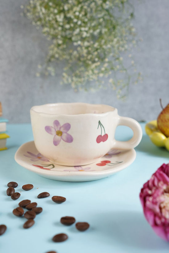 Cherry Fields Mug & Handmade Dessert Plate With premium quality material