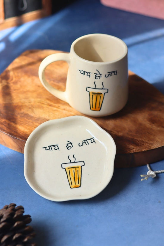 Chai ho Jaye Mug & Handmade Dessert Plate - The Chai Lovers Edit with premium quality material