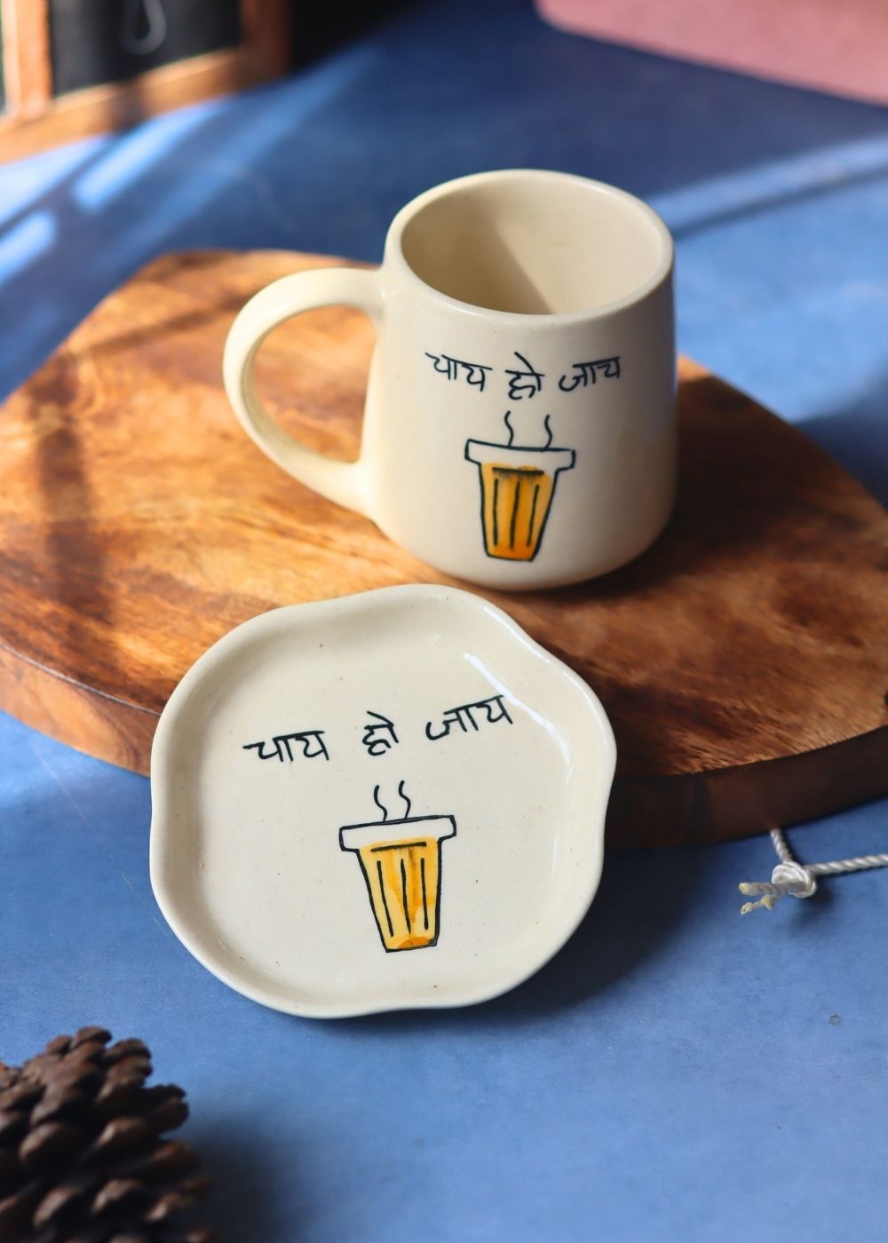 Chai ho Jaye Mug & Handmade Dessert Plate - The Chai Lovers Edit with premium quality material