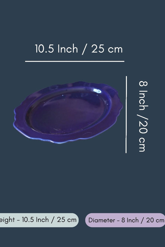 Royal Blue Scallop Oval Platter