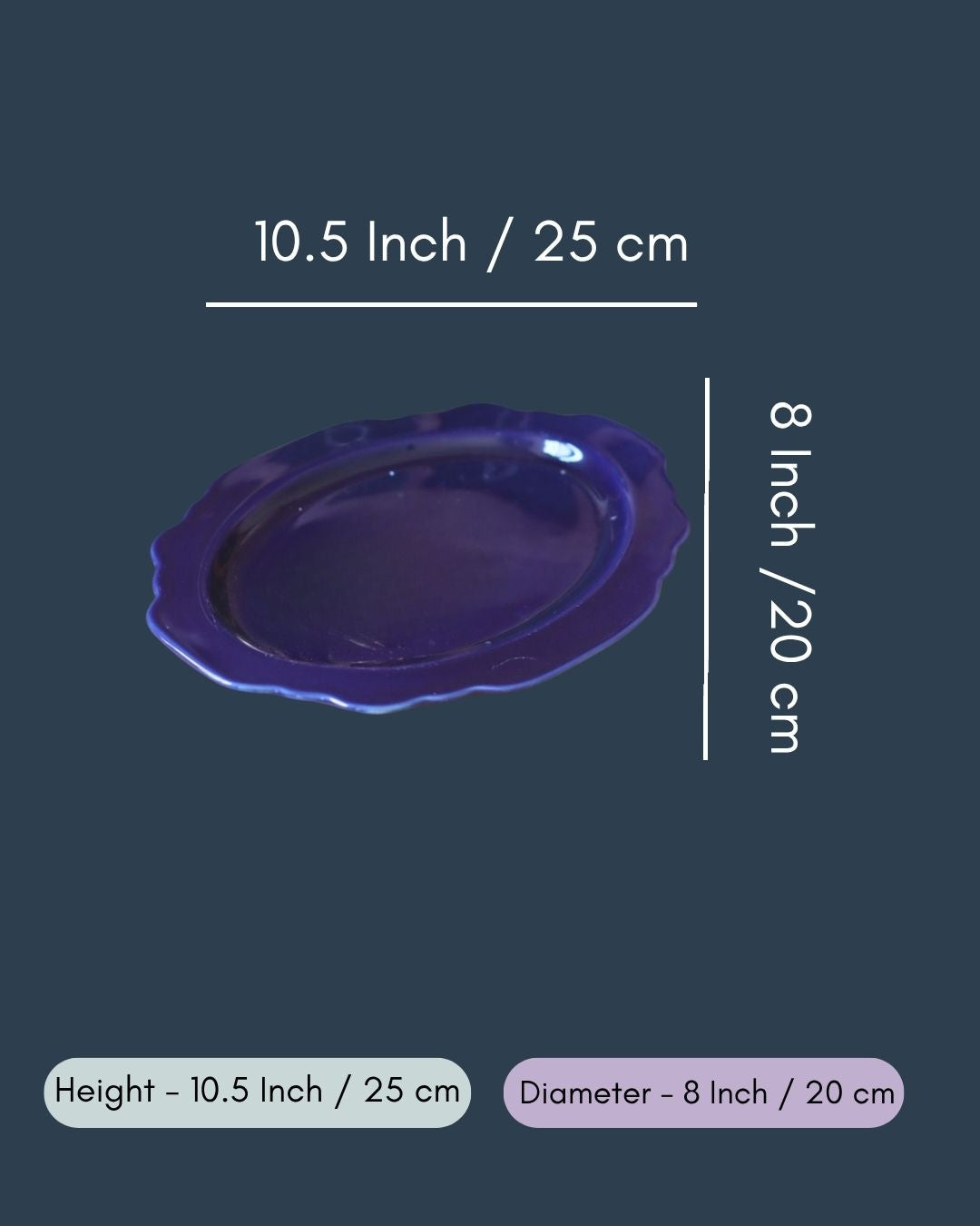 Royal Blue Scallop Oval Platter