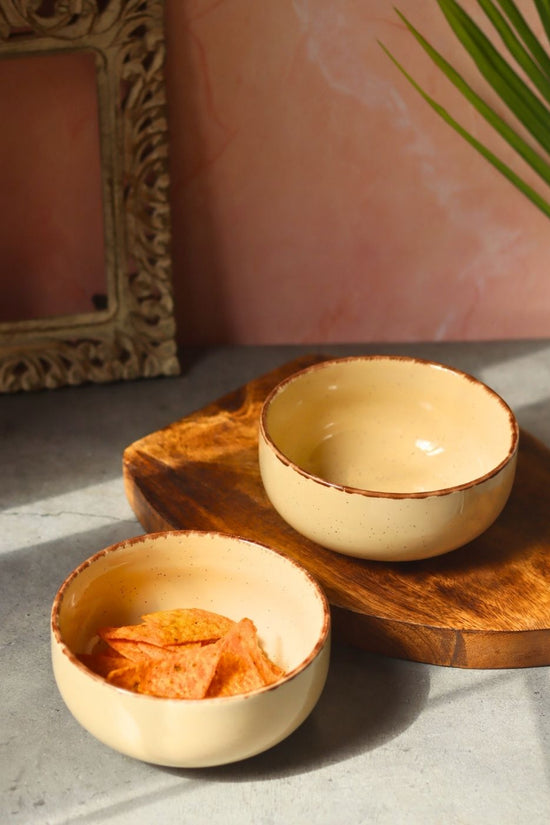 Ivory Ceramic Bowl - Set of 2 made by ceramic