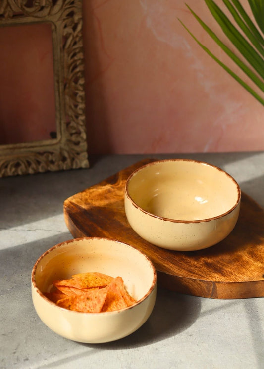 Ivory Ceramic Bowl - Set of 2 made by ceramic