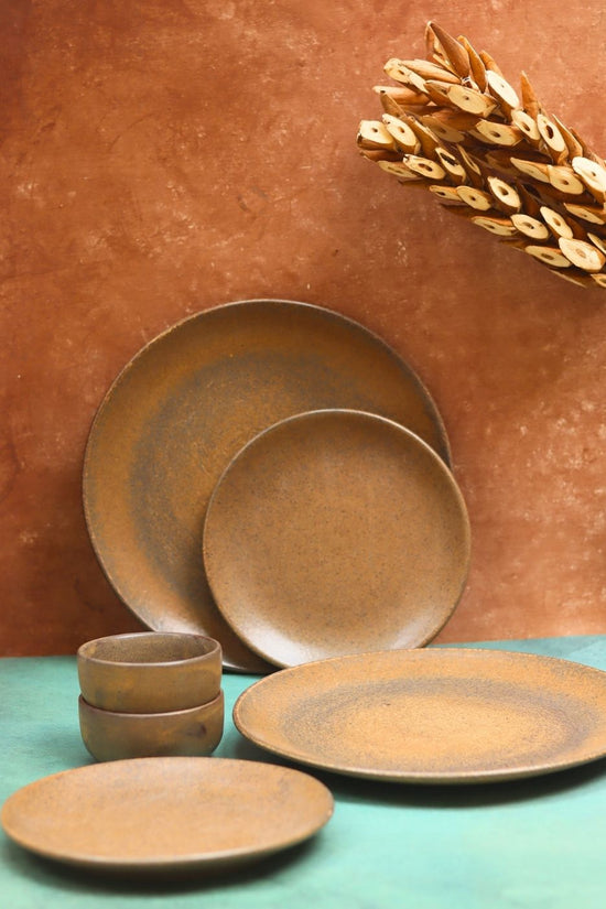 Set of 6 - Woody Brown Dinner set with premium quality material