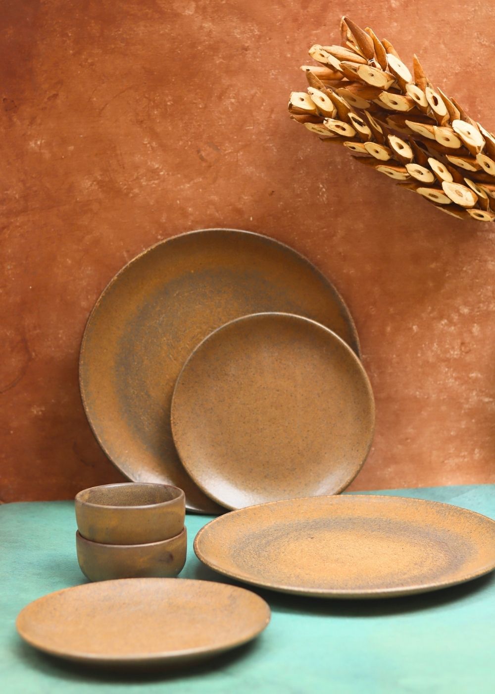 Set of 6 - Woody Brown Dinner set with premium quality material